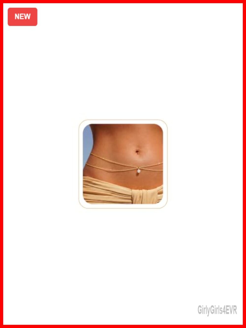 14K Gold Plated Layered Waist Chain Adjustable Body Jewelry for Women